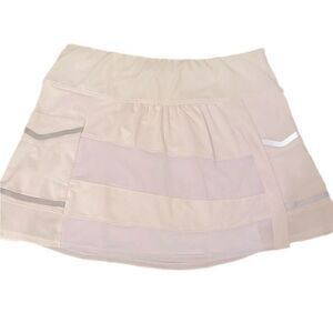 Lucky in Love Tennis Skort Tech - M (8-10) white ,gray silver trim   ..